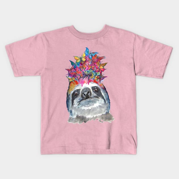 Colorful Sloths Kids T-Shirt by msmart
